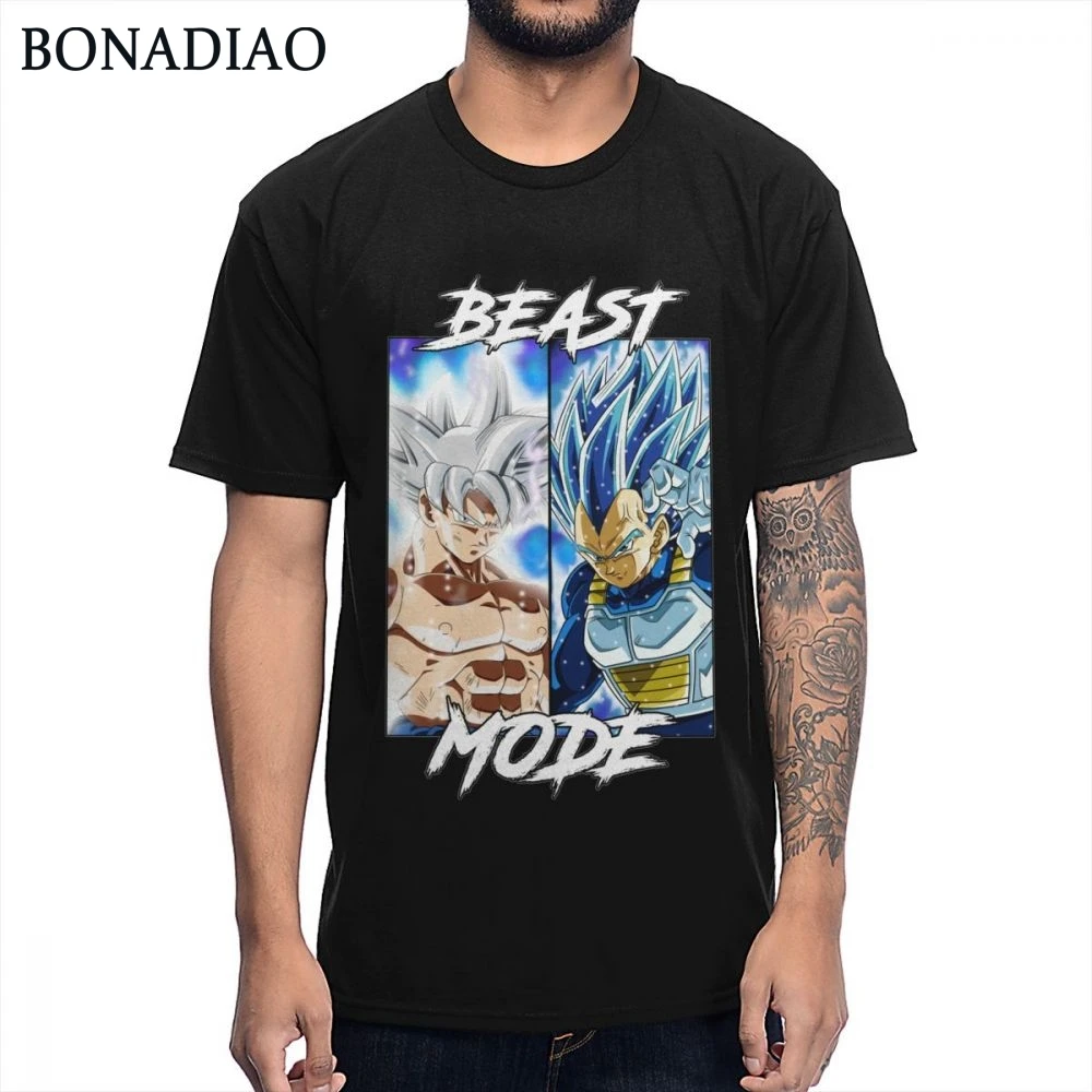 Beast Mode Tee Shirt Dragon Ball Super Saiyan Goku Vs Vegeta T Men Stylish Organic Cotton S-6XL Cool Camiseta |