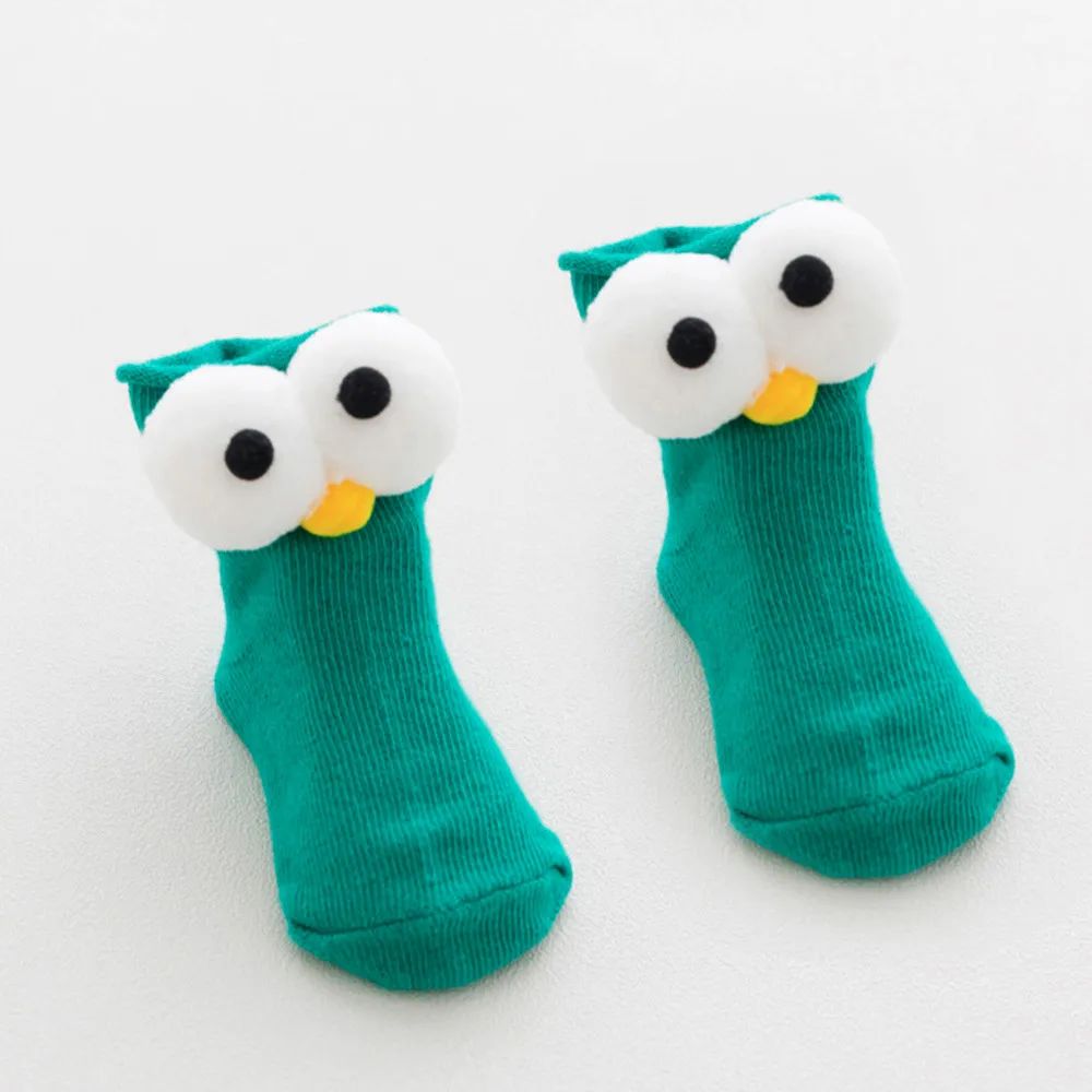 1 пара хлопковых носков с длинными глазами для маленьких мальчиков и девочек, малышей, детей