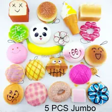 5 шт. Jumbo случайная Мягкая панда хлеб/тост мягкие булочки коллекционные подушки для рук игрушки смешанные