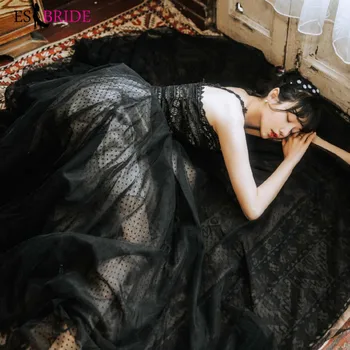 

Black Women Dress Evening Party Dress Elegant A-line Sleeveless Long Evening Dresses Lace Backless Special Occasion Dress ES2605