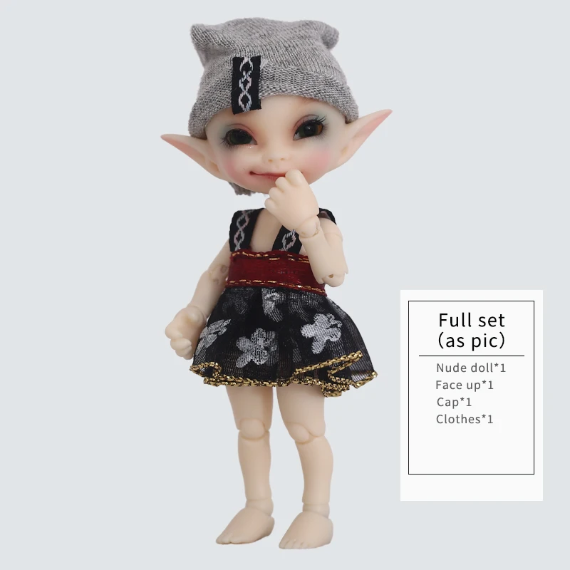 Free Shipping Fairyland FL Realpuki Papilio BJD Doll 1/13 Pink Smile Elves Toys - Цвет: Fullset in NS as pic