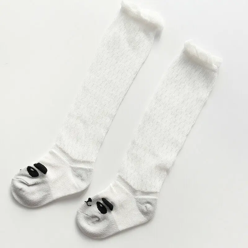 Г., 1 пара, Детские хлопковые Гольфы с рисунком панды мягкие нескользящие носки из хлопка для новорожденных - Цвет: Белый