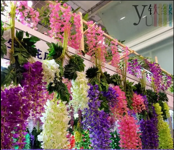 

18pcs simulation of wisteria bean flower string artificial flower vine wedding corridor decoration