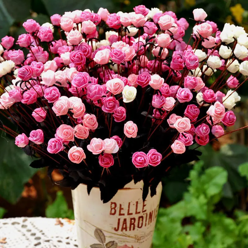 

15 Heads Bouquets Artificial Rose Flowers Romantic Fake Roses Flower Wedding Party Home Decoration Hot Sale