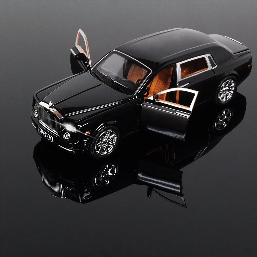 1:24 Rolls-Royce Phantom сплав литья под давлением Изысканная Автомобильная игрушка открытая дверь тянуть назад Автомобили подарки