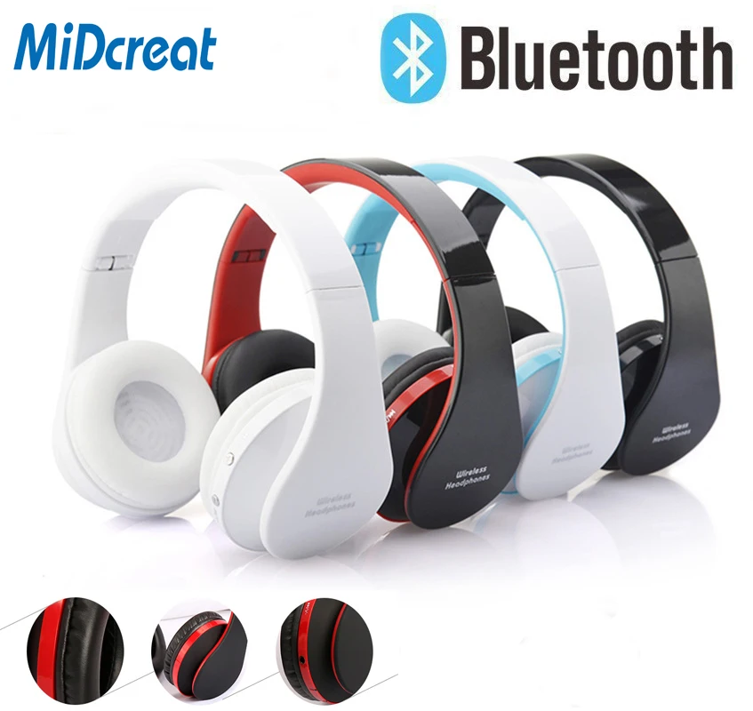 Fones de Ouvido sem Fio Fone de Ouvido Dobrável com Bluetooth Redução de Ruído e Microfone para Esporte Midcreat Música 8252