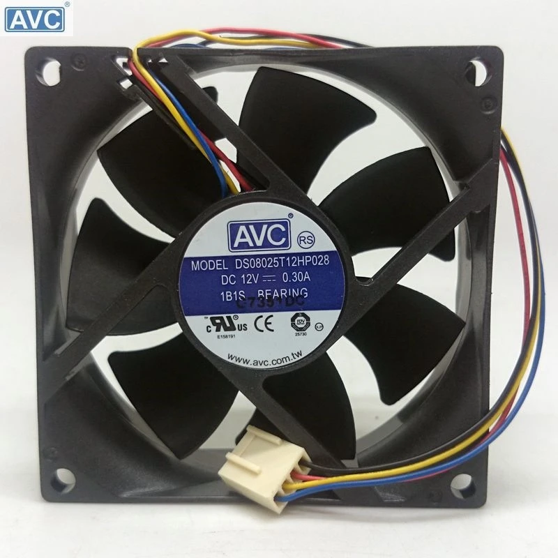 

Original DS08025T12HP028 For AVC 8025 0.3A 12V cooling fan 4 wire PWM cpu fan