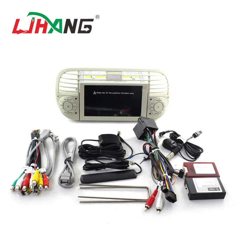 Sale LJHANG Android 8.0 Car DVD Player 1 din for Fiat 500 Abarth 2007-2015 Mirror-link stereo headunit RDS Automotive GPS Navi Audio 5