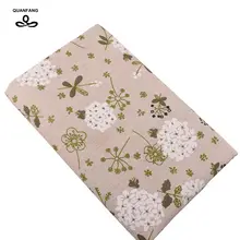 QUANFANG печатная хлопковая льняная ткань для лоскутного шитья, шитья, сделай сам, диванная ткань для подушек, тканевая занавеска, сумка, подушка, полметра