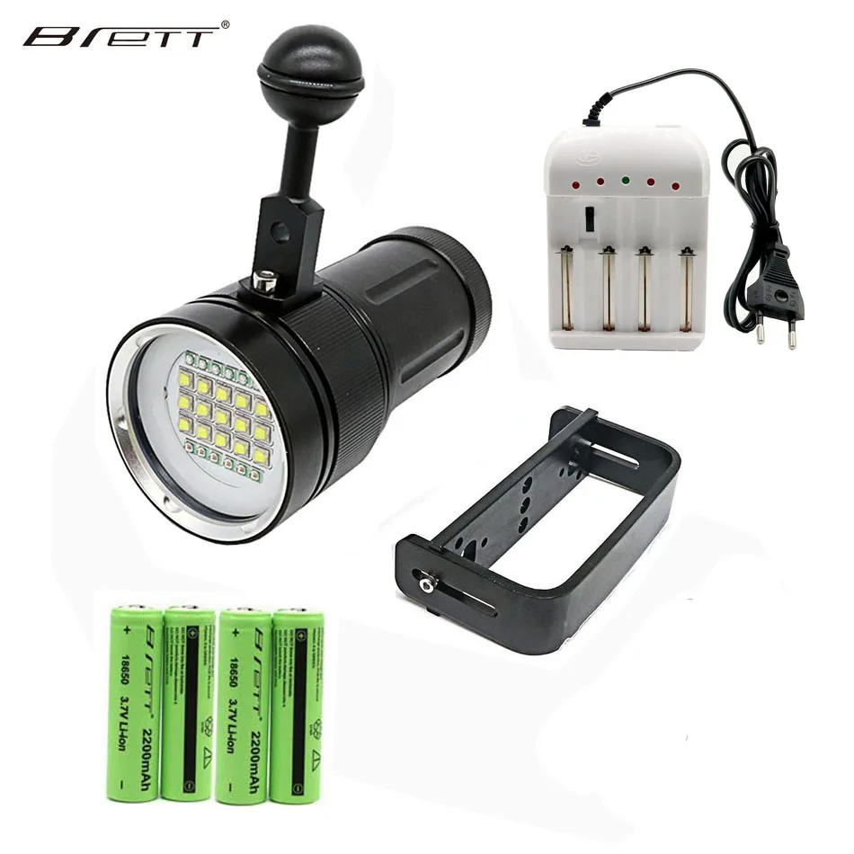 LED Diving Flashlight Tactical Light Underwater 100m Scuba Video Light XHP70 / XM-L2 LED Photograph