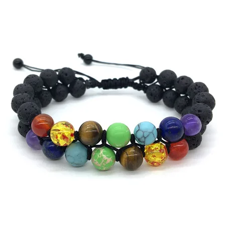 TOUCHEART 2 pcs/set Casual Natural Stone Chakra Bracelets Bangles For Women Handmade Jewelry Making Rainbow Bracelet SBR190097 | Украшения
