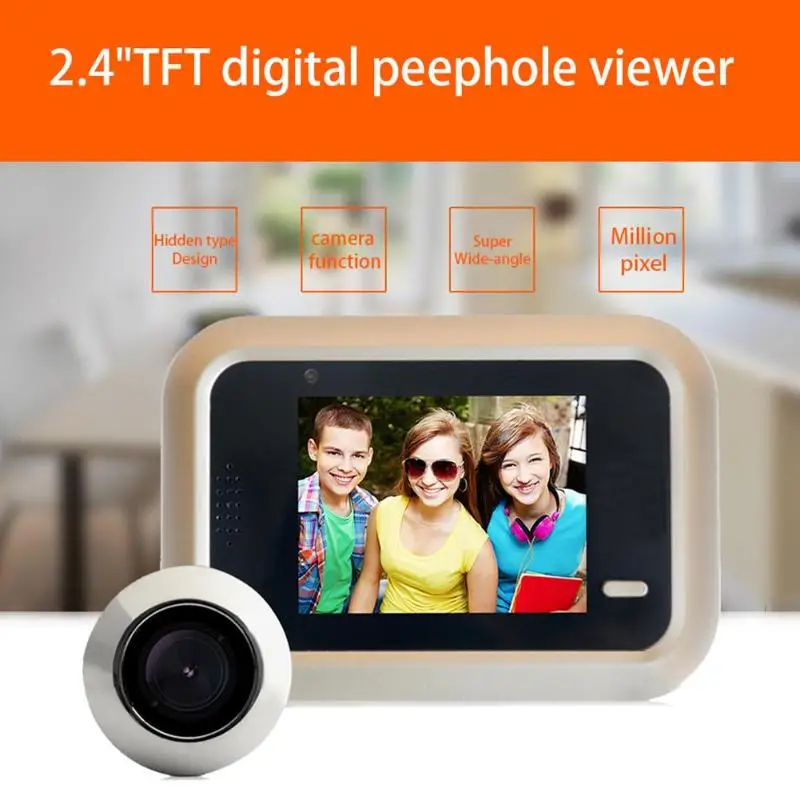 

2.4inch TFT LCD Color Screen 145 Degree Wide Angle Visual Electronic Cat Eyes Doorbell Camera Digital Peephole Viewer Doorphone