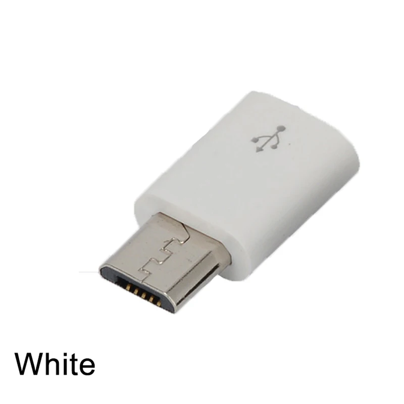 Белый 1 шт. type C Женский к Micro USB Мужской адаптер конвертер Разъем для samsung huawei xiaomi - Цвет: Белый