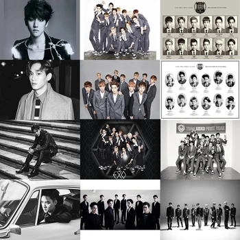 

EXO Posters Wall Stickers K-Pop Dance-Pop EXO EXODUS XOXO Home Decoration Gifts White Coated Paper