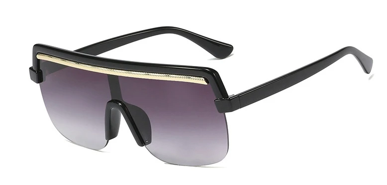 45823 негабаритных один объектив цепи половина рамки солнцезащитные очки для мужчин и женщин Модные Оттенки UV400 Винтаж glassure