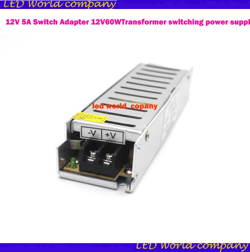 1 шт. 12v5a блок питания для светодиодный полосы AC110V 220 V переменного тока в постоянный 12В 5A сплиттер адаптер 12V60WTransformer DC12V5A импульсный источник питания светодиодного табло