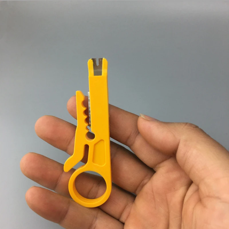 KALAIDUN  Stripping Clamp Crimping Pliers Portable Simple Utility Wire Stripper Telephone Line Network Cable CutterYellow Knife2