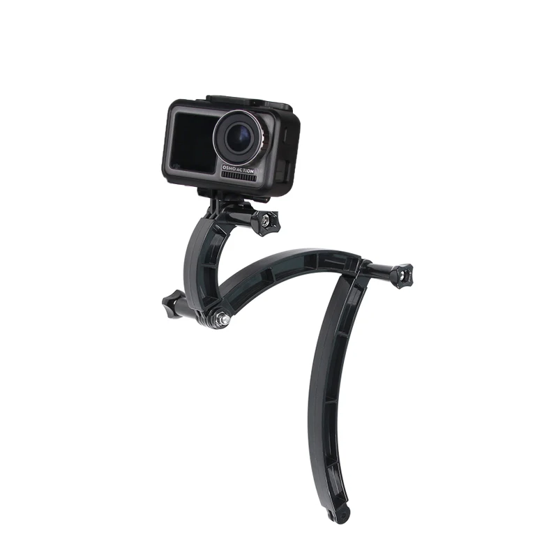 motorcycle helmet mount extended arc bracket arm 3-way holder With fixed base for dji Osmo Action camera Accessories | Электроника
