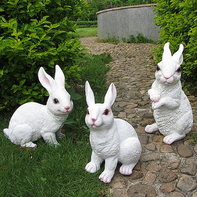 Резиновая имитация кроликов украшения дома на открытом воздухе гостиной вилла сад украшения фотография подставка для фотографий модель