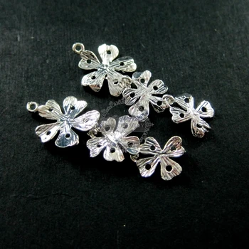 

10x30mm silver plated brass filigree flower chandelier set DIY pendant charm earrings supplies 1820179