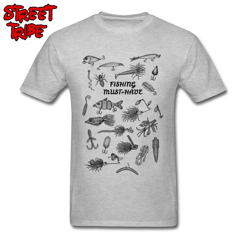 

Fishman Must-Have T-shirt Slim Fit Men T Shirts Crewneck Short Sleeve Cotton Fabric Tops Grey Classic TShirt Drop Shipping