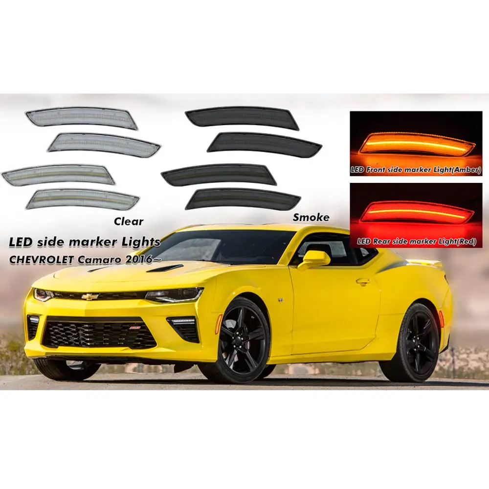 4 шт. светодиодные боковые габаритные фонари для Chevy Camaro 2016 2018 2 янтарные