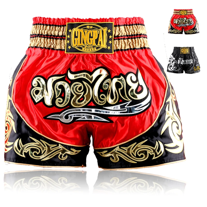 

Wholesale Black Red Male Boxing Shorts MMA Fight Trunks breeches Martial Arts Pants Seen Pretorian Pants Muay Thai Short Trunks
