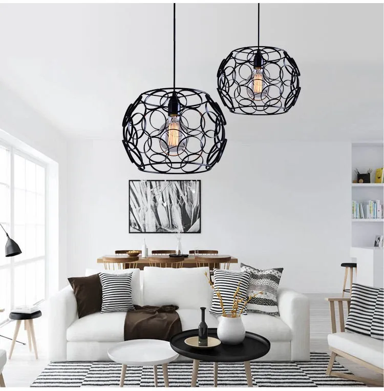 Nordic Simple Hollow Out Circle Retro Iron Pendant Lights Edison Bulbs Lamps L116 цена Nordic Simple Hollow Out Circle Retro Iron Pendant Lights Edison Bulbs Lamps L116 цены онлайн