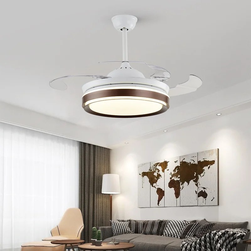 Us 234 5 30 Off Led Hidden Invisible Iron Abs Acryl Remote Control Ceiling Fan 72w Ceiling Lights Led Ceiling Light Ceiling Lamp For Foyer In