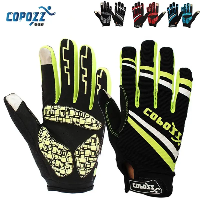 Copozz Brand New GEL Full Finger Men Cycling Gloves mtb bike gloves/bicycle ciclismo racing sport breathable thick shockproof