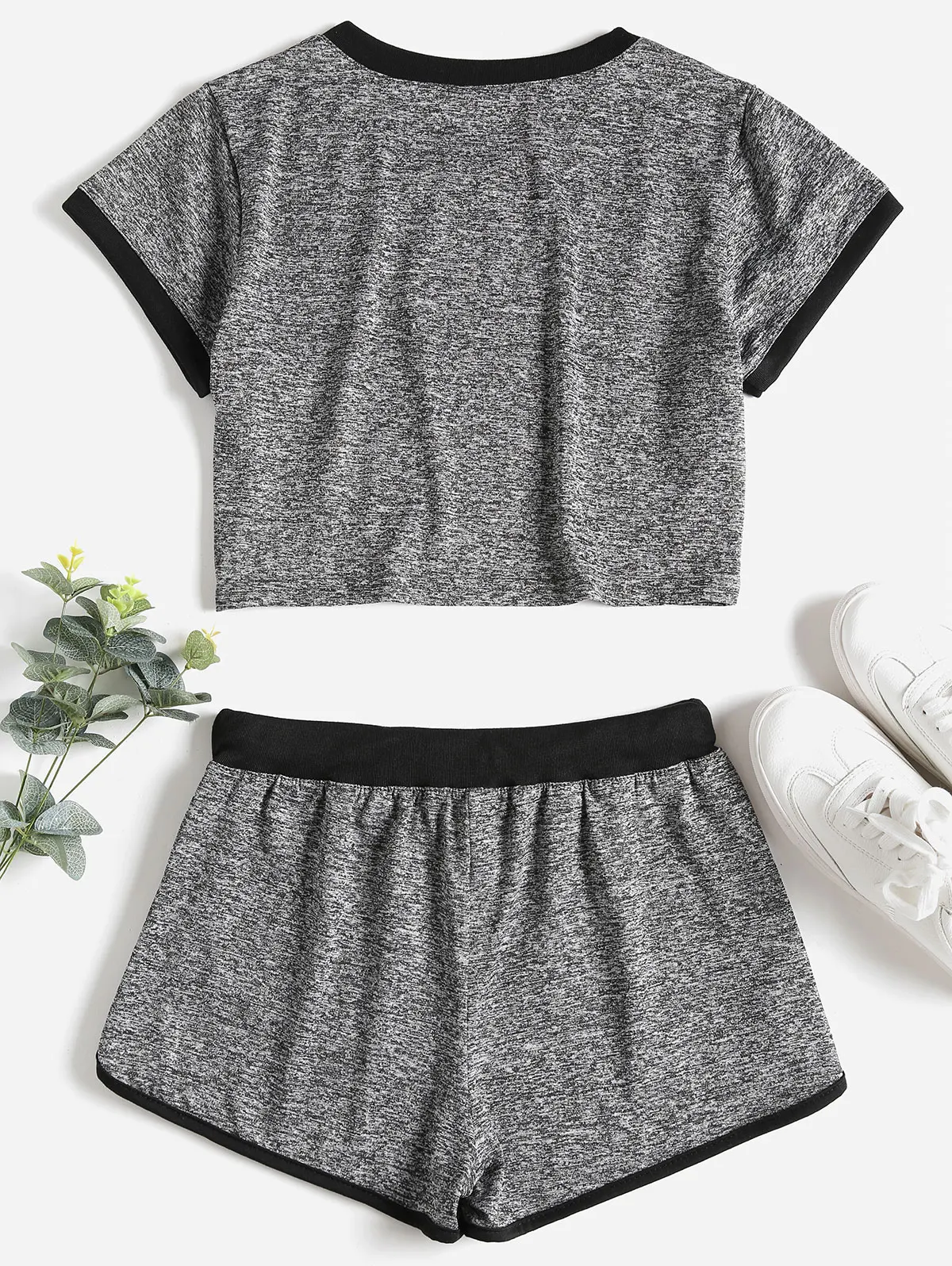 ZAFUL Контрастные Обязательные шорты Спортивный костюм Женский комплект Summer Skinny