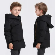 Christmas Clothes Winter Coat 2016 New Style Kids Boys Girls Warm Solid Down Jacket Inclined Zip Down Coat Girl Winter Outerwear