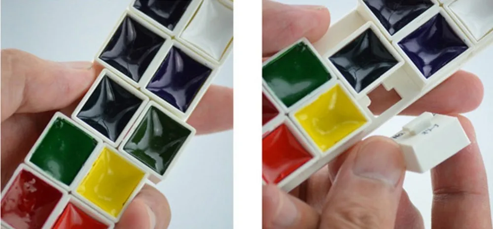 Kuretake прозрачная сплошная Акварельная краска пигмент 12 цветов портативный Открытый чайник кисть 2BPencil набор