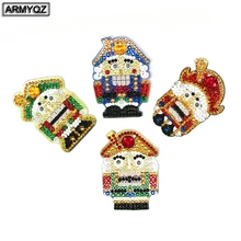 Снеговик Алмазная картина брелок Мандала Полный Круглый блестящие специальные бриллианты с рамкой на заказ горный хрусталь 4 шт коробка подарок YSK30