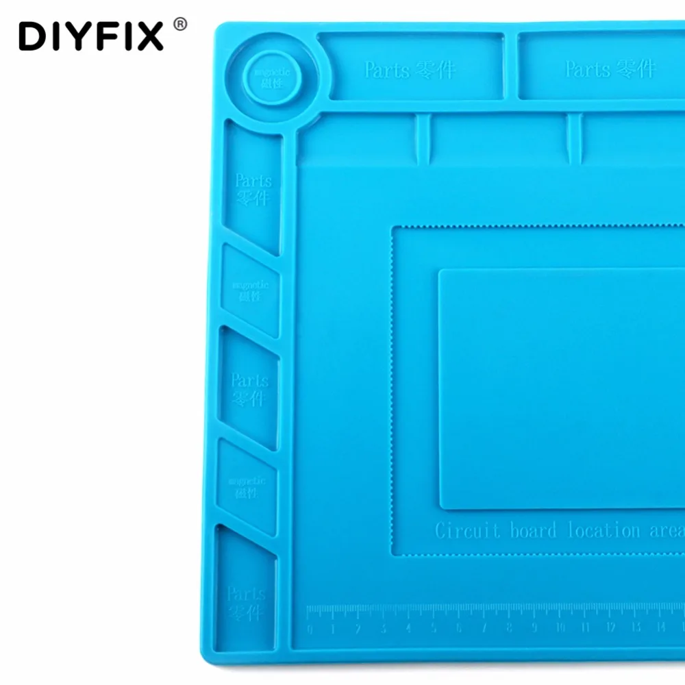 DIYFIX S150 Магнитный силиконовый коврик Горячий воздушный пистолет станция термостойкая изоляция Настольный коврик мобильный телефон BGA паяльник инструмент для ремонта