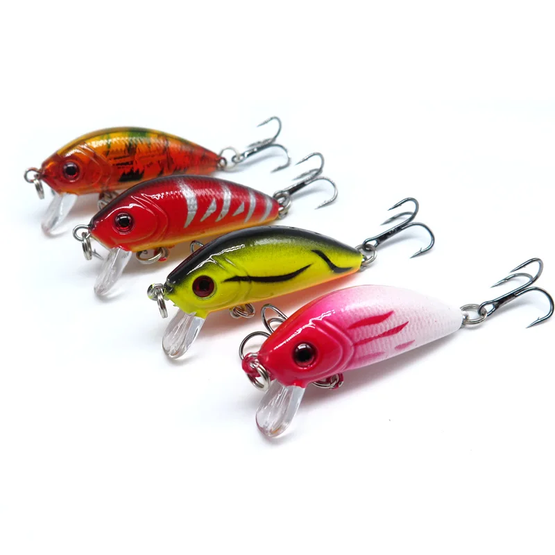 4pcs/lot Minnow Fishing Lures 5cm/3.5g Artificial Bait Plastic Hard
