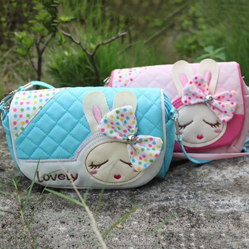 جديد لطيف الاطفال الفتيات البسيطة Bowknot Crossbody أكياس جميلة أرنب الأطفال حقائب الكتف حقيبة صغيرة محفظة هدية للفتيات الصغيرات