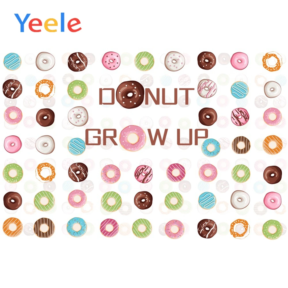 

Yeele Dreamy Donut Pattern Party Grow Up Background Wall Baby Portrait Scene Photography Photographic Backdrops For Photo Studio