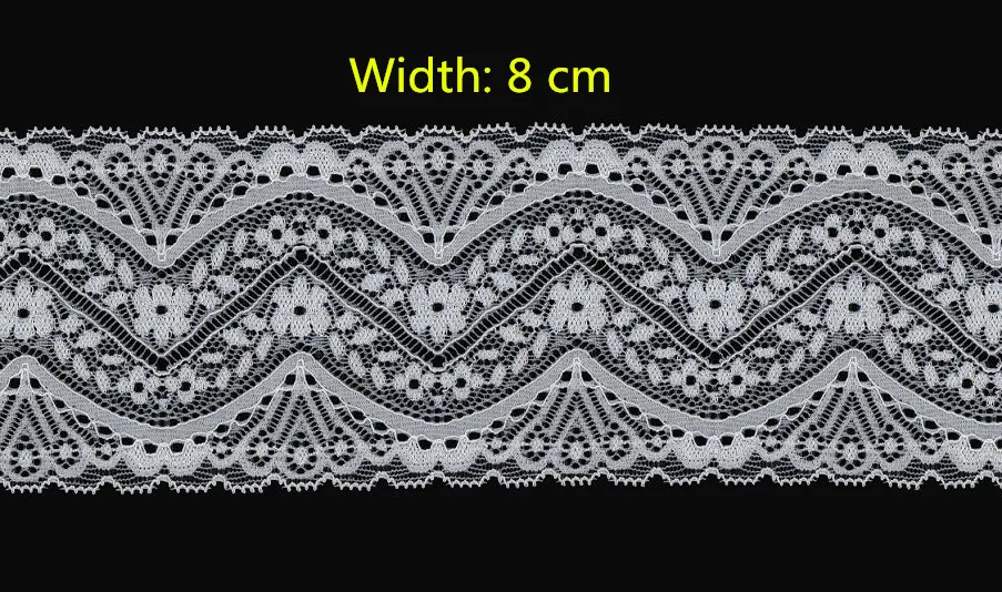 

new 8 cm width 10meter ivory Elastic stretch double edge Lace trim for wedding decor craft DIY bridal garter headband,invitatioN