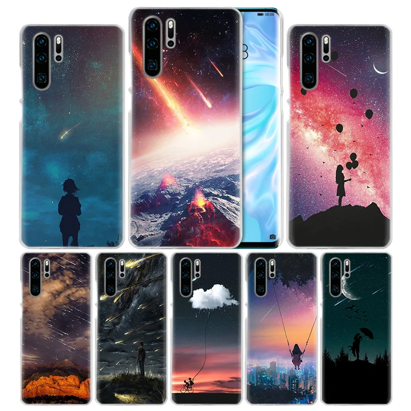 

Meteor Shower Sky Case for Huawei P20 P30 P Smart 2019 Nova 4 3i P10 P9 P8 Mate 10 20 lite Pro Mini 2017 Hard PC Phone Cover NEW