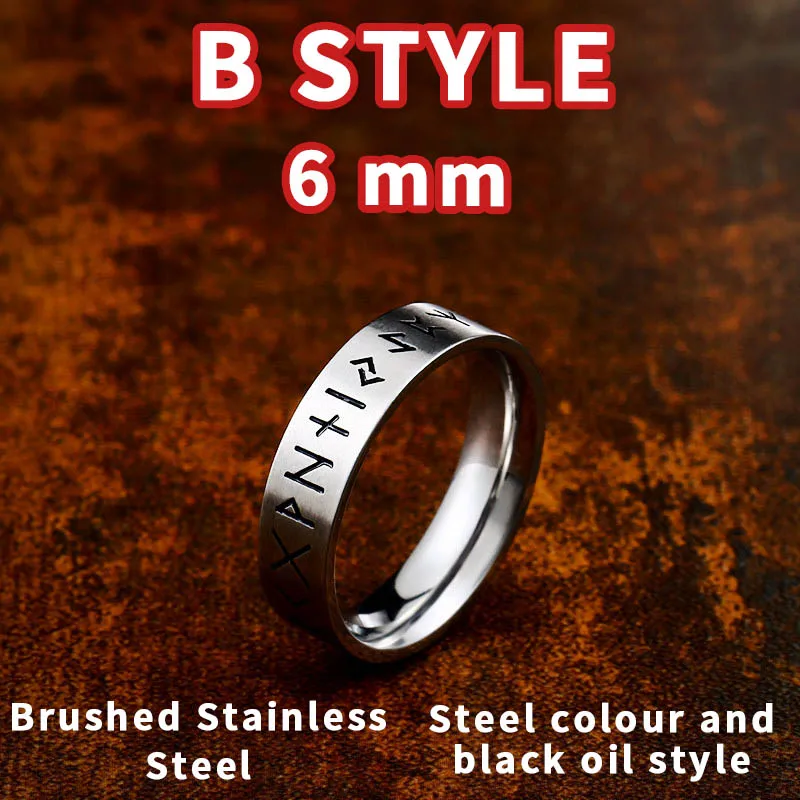 Байер ширина 8 мм модное кольцо Руна викингов Простые Свадебные украшения для мужчин и женщин подарок для влюбленных Ретро стиль Прямая поставка WR-R105 - Цвет основного камня: R104-mo-6