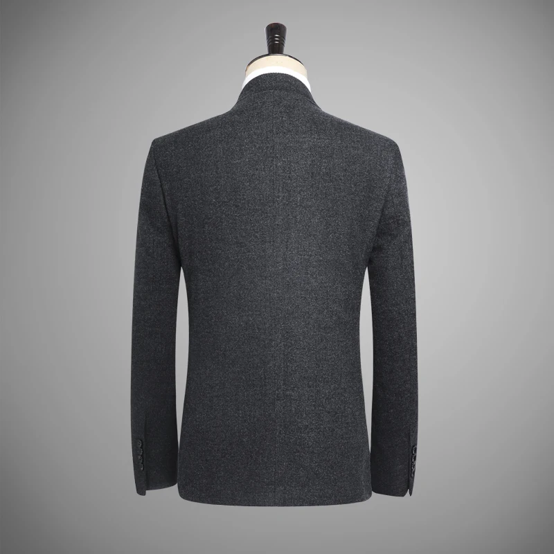 2019 Fashion Stand Collar Suits Men Formal Dress Suit Size 4XL Pure Color Mens Blazer Jackets and Pants