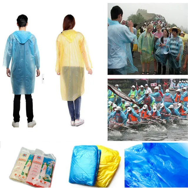 10pcs Disposable Raincoat Portable Lightweight Adult Emergency