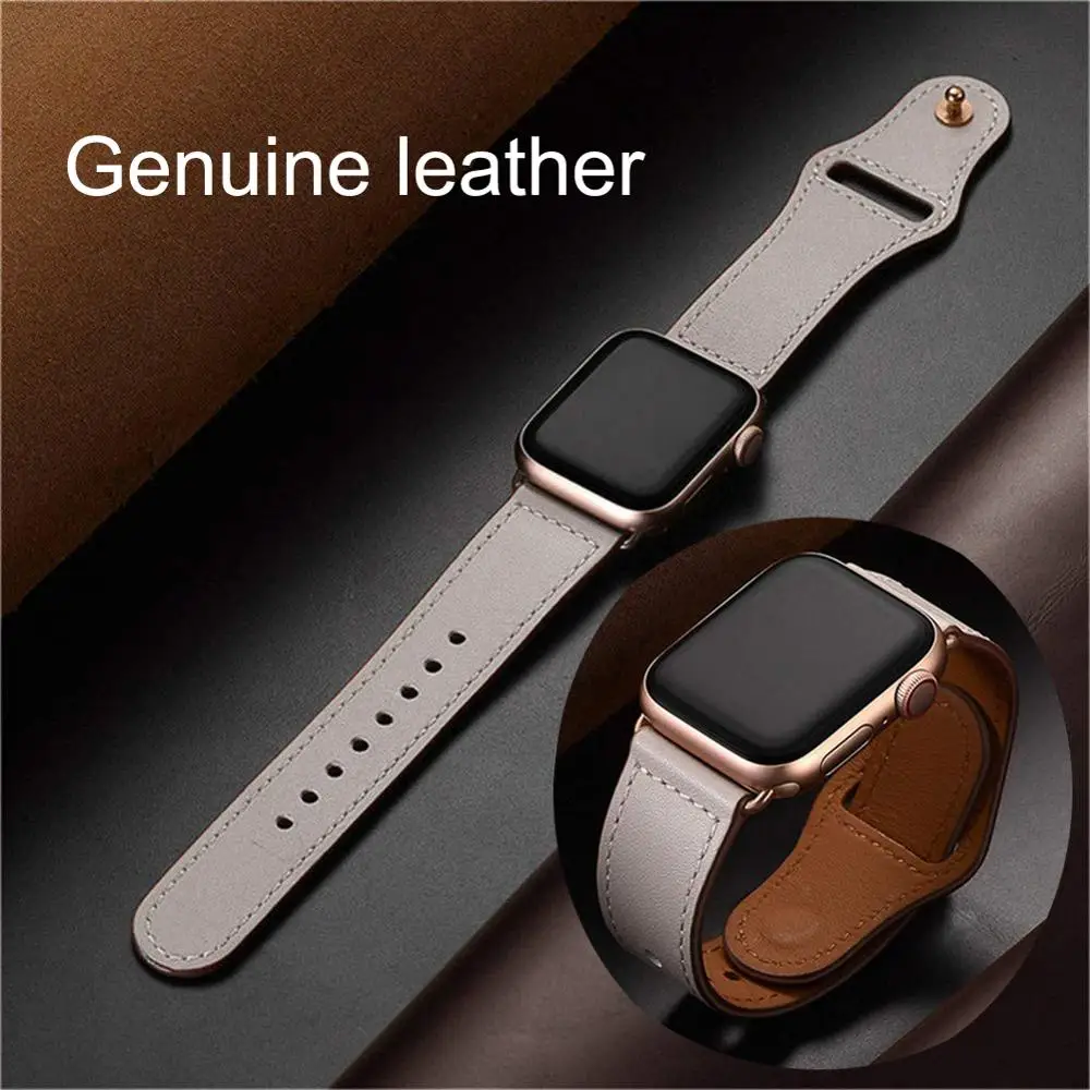 

best Genuine leather loop for iwatch 44mm 40mm 3/2/1 bracelet accessories strap for apple watch band 4 42mm 38mm watchband