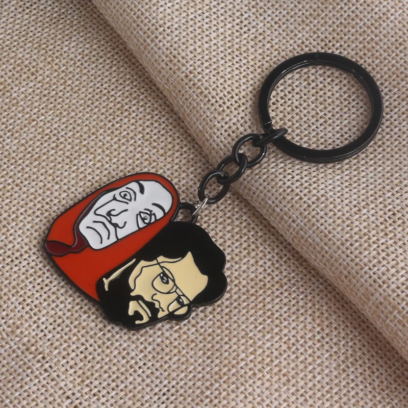 Фильм La casa de papel брелок Dali профессора изображение красная эмалированная маска