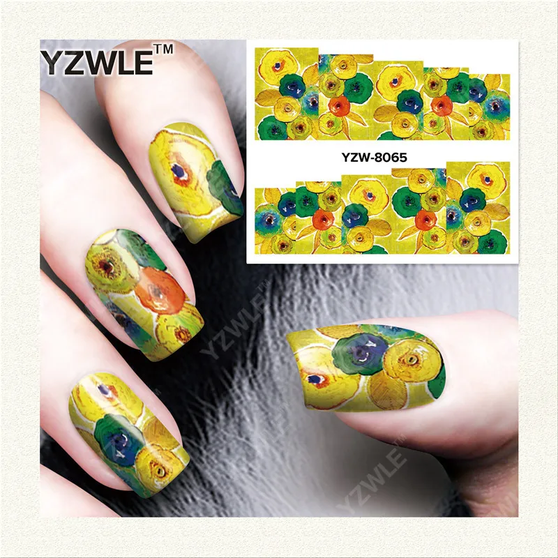 YZWLE 1 Sheet DIY Decals Nails Art Water Transfer Printing Stickers Accessories For Manicure Salon (YZW-8065) | Красота и здоровье