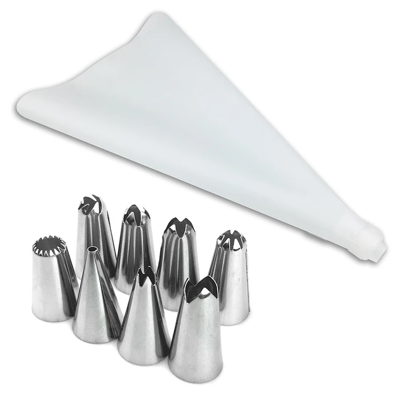 Confectionery Bag Cake Decorating Tools Confectionery Nozzles Silicone Pastry Bag Russian Piping Nozzles Icing Decorating Tips (5)