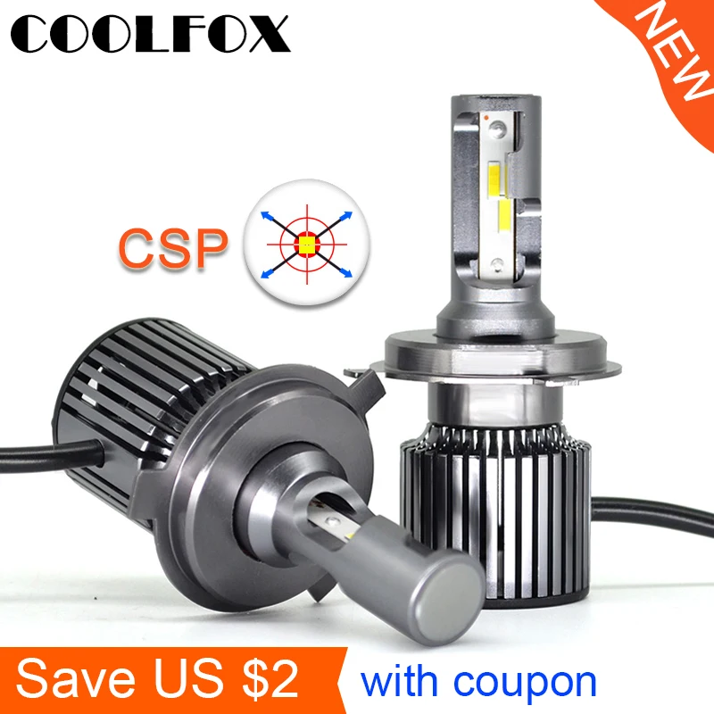 COOLFOX 2 Bulbs 6000K H4 H7 Led Headlight H1 H3 H7 H4 LED Bulb Lamp For Auto Light 72W 8000LM Car Styling Headlights Automotivo COOLFOX 2 Bulbs 6000K H4 H7 Led Headlight H1 H3 H7 H4 LED Bulb Lamp For Auto Light 72W 8000LM Car Styling Headlights Automotivo
