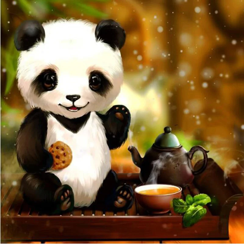 New DIY 5D Diamond Painting Embroidery Cute Panda Cross Stitch Craft Home Wall Decor | Дом и сад