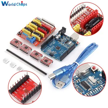 

diymore CNC Shield V3 Engraving Machine 3D Printer+ 4pcs A4988 Driver Expansion Board Module for Arduino UNO R3 with USB Cable